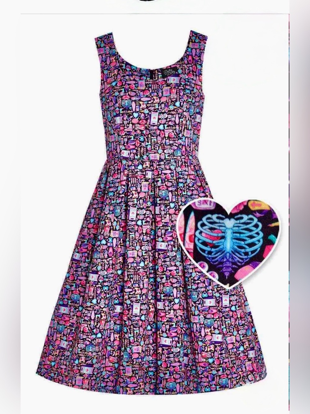 NEW Dolly & Dotty goth Amanda retro 50’s pinup swing dress A-line rockabilly